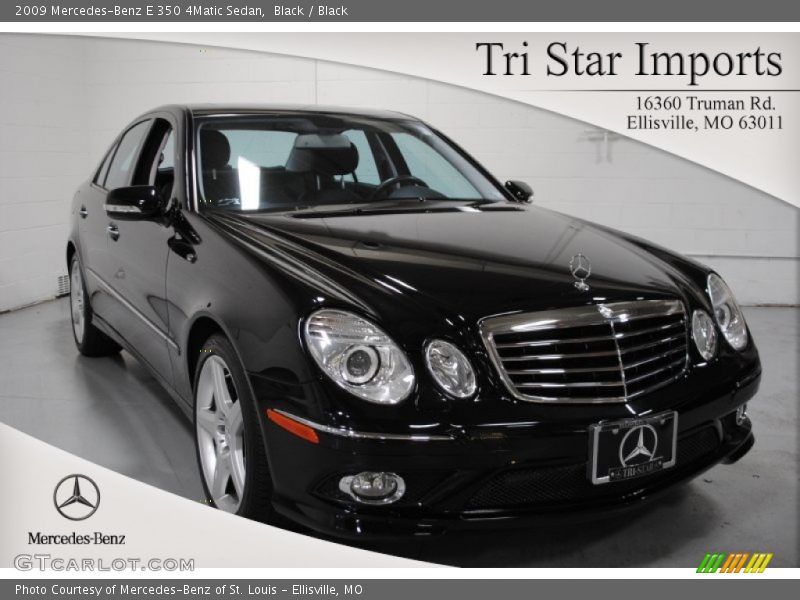 Black / Black 2009 Mercedes-Benz E 350 4Matic Sedan