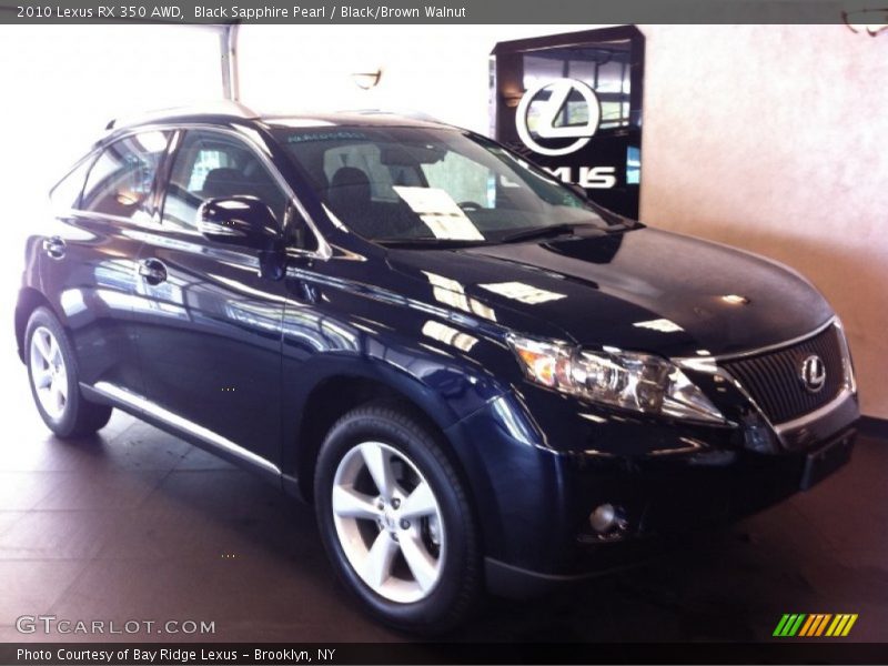 Black Sapphire Pearl / Black/Brown Walnut 2010 Lexus RX 350 AWD