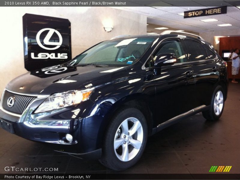 Black Sapphire Pearl / Black/Brown Walnut 2010 Lexus RX 350 AWD