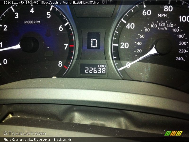 Black Sapphire Pearl / Black/Brown Walnut 2010 Lexus RX 350 AWD