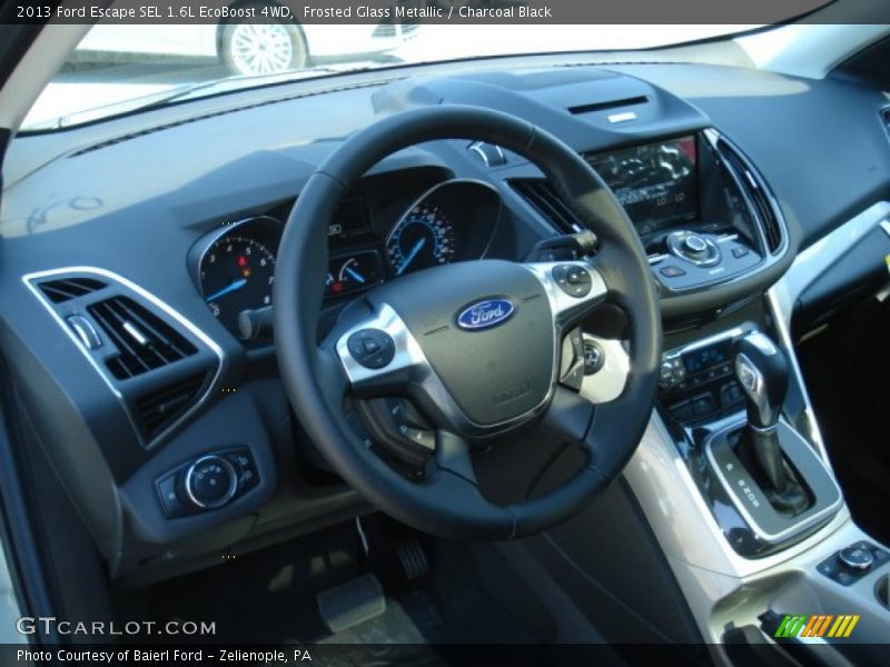 Frosted Glass Metallic / Charcoal Black 2013 Ford Escape SEL 1.6L EcoBoost 4WD