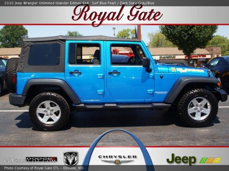 Surf Blue Pearl / Dark Slate Gray/Blue 2010 Jeep Wrangler Unlimited Islander Edition 4x4