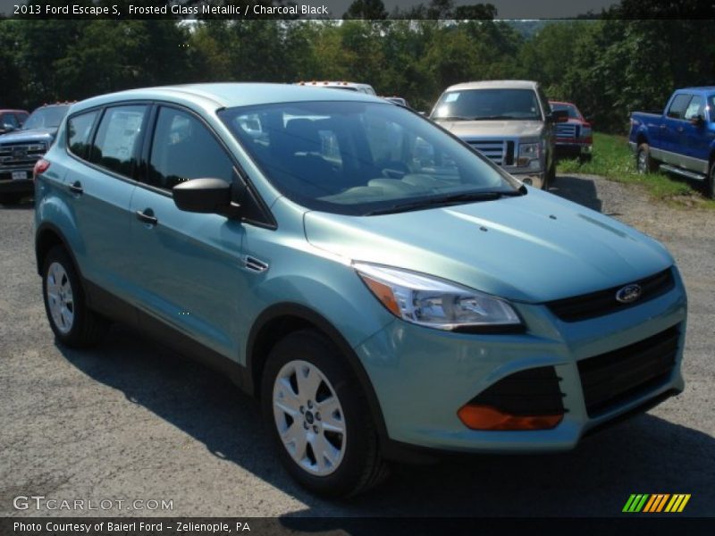 Frosted Glass Metallic / Charcoal Black 2013 Ford Escape S