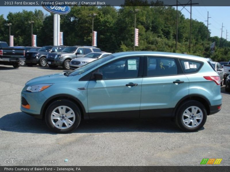 Frosted Glass Metallic / Charcoal Black 2013 Ford Escape S
