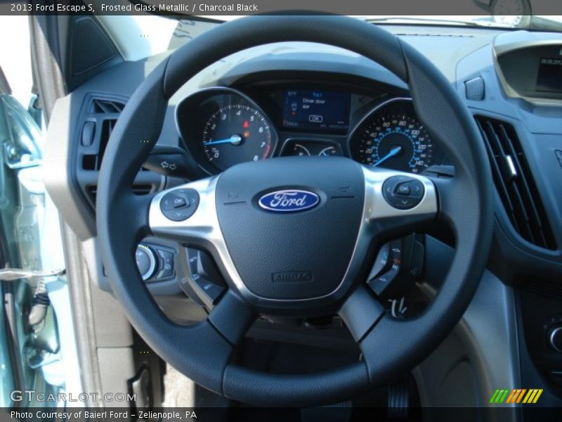 Frosted Glass Metallic / Charcoal Black 2013 Ford Escape S