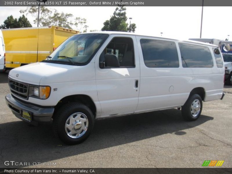 Oxford White / Medium Graphite 2002 Ford E Series Van E350 XLT 15 Passenger
