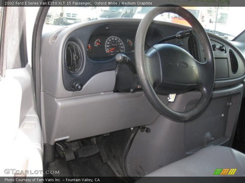 Oxford White / Medium Graphite 2002 Ford E Series Van E350 XLT 15 Passenger