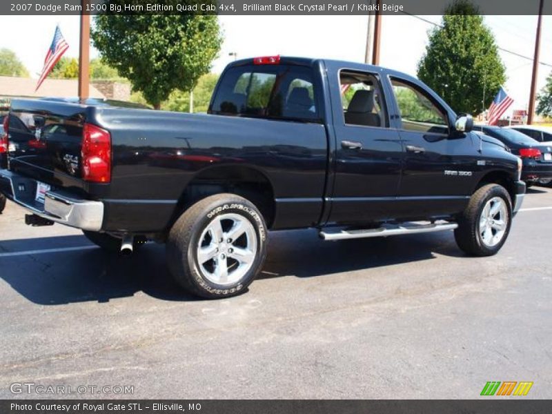 Brilliant Black Crystal Pearl / Khaki Beige 2007 Dodge Ram 1500 Big Horn Edition Quad Cab 4x4