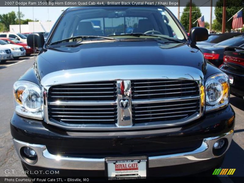 Brilliant Black Crystal Pearl / Khaki Beige 2007 Dodge Ram 1500 Big Horn Edition Quad Cab 4x4