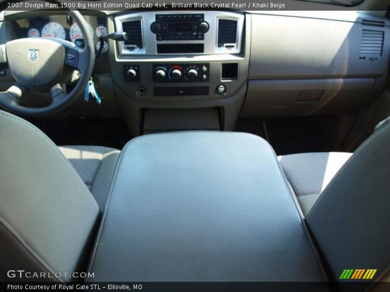 Brilliant Black Crystal Pearl / Khaki Beige 2007 Dodge Ram 1500 Big Horn Edition Quad Cab 4x4