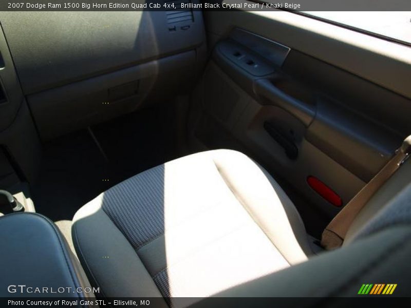 Brilliant Black Crystal Pearl / Khaki Beige 2007 Dodge Ram 1500 Big Horn Edition Quad Cab 4x4