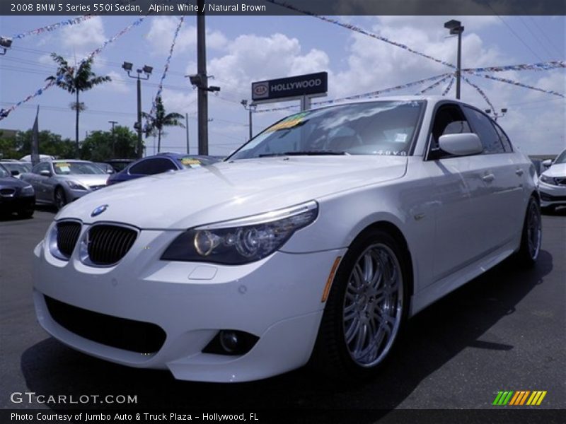 Alpine White / Natural Brown 2008 BMW 5 Series 550i Sedan