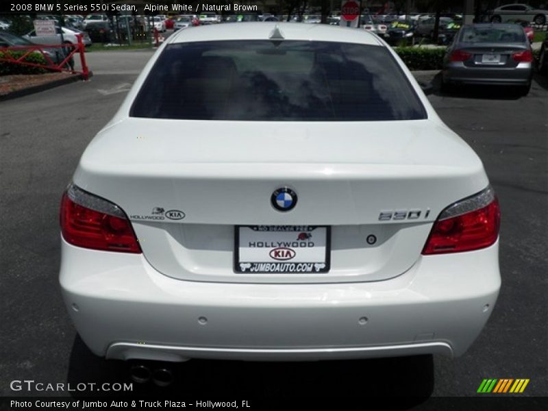 Alpine White / Natural Brown 2008 BMW 5 Series 550i Sedan