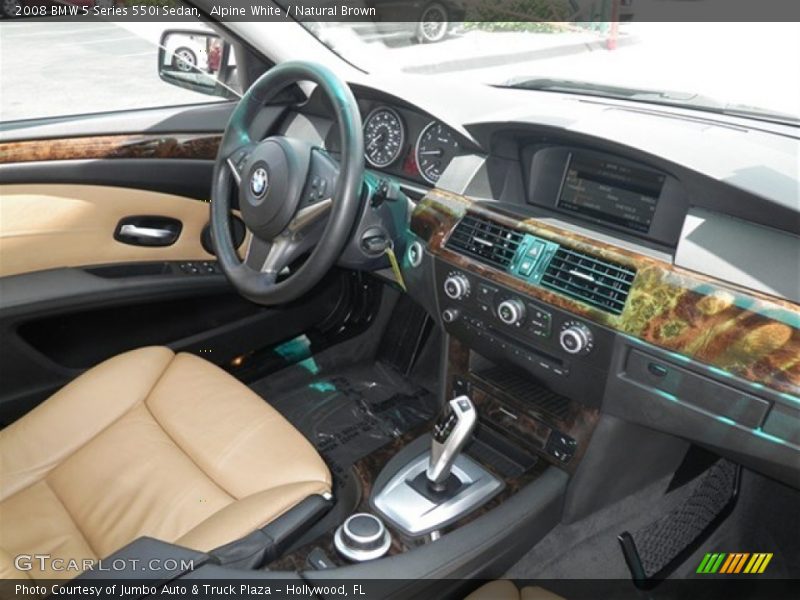 Alpine White / Natural Brown 2008 BMW 5 Series 550i Sedan