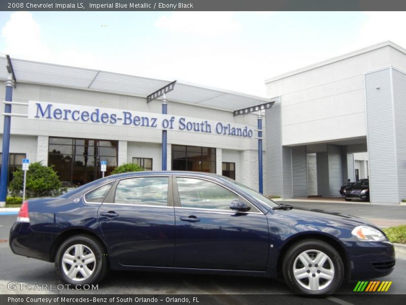 Imperial Blue Metallic / Ebony Black 2008 Chevrolet Impala LS