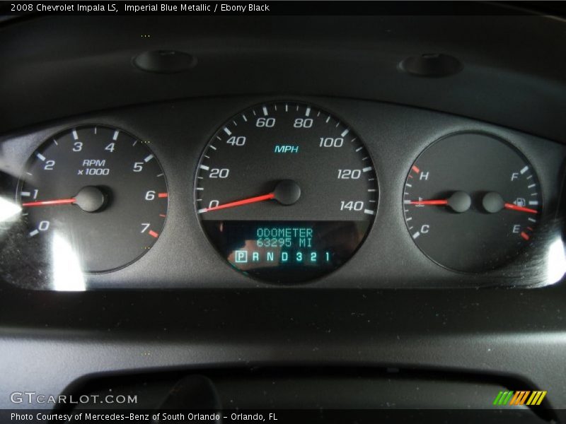 Imperial Blue Metallic / Ebony Black 2008 Chevrolet Impala LS