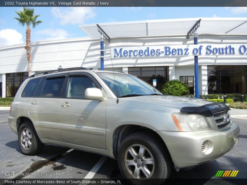 Vintage Gold Metallic / Ivory 2002 Toyota Highlander V6
