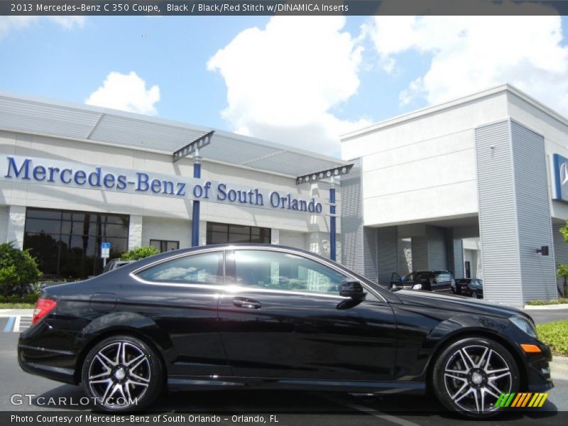Black / Black/Red Stitch w/DINAMICA Inserts 2013 Mercedes-Benz C 350 Coupe