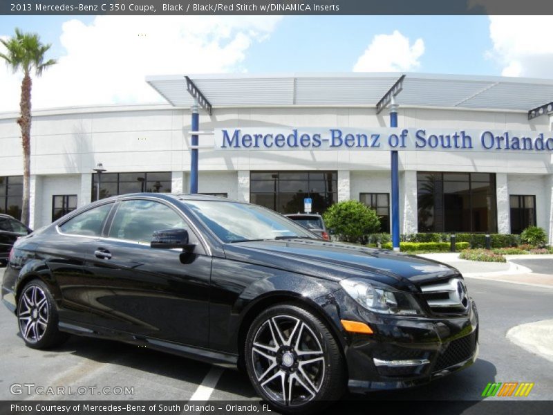 Black / Black/Red Stitch w/DINAMICA Inserts 2013 Mercedes-Benz C 350 Coupe
