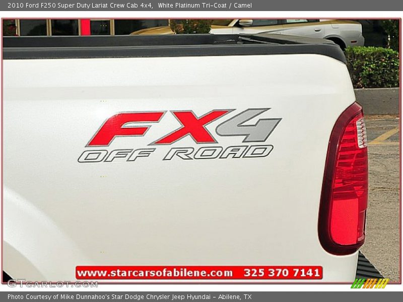 White Platinum Tri-Coat / Camel 2010 Ford F250 Super Duty Lariat Crew Cab 4x4