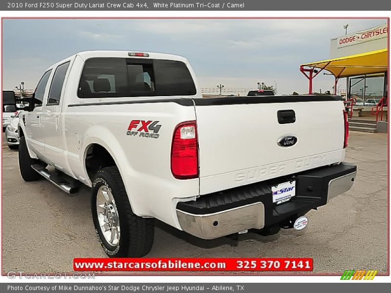 White Platinum Tri-Coat / Camel 2010 Ford F250 Super Duty Lariat Crew Cab 4x4