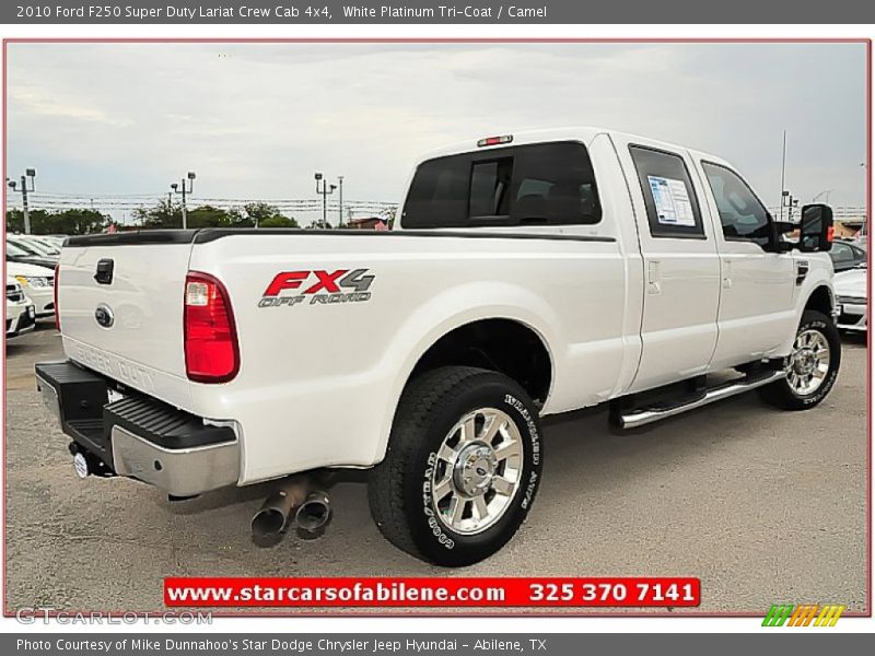 White Platinum Tri-Coat / Camel 2010 Ford F250 Super Duty Lariat Crew Cab 4x4