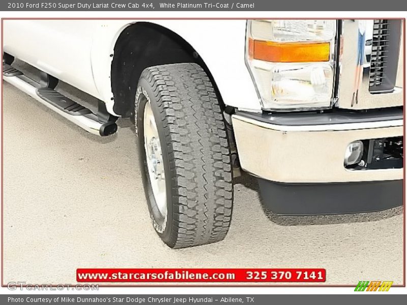White Platinum Tri-Coat / Camel 2010 Ford F250 Super Duty Lariat Crew Cab 4x4