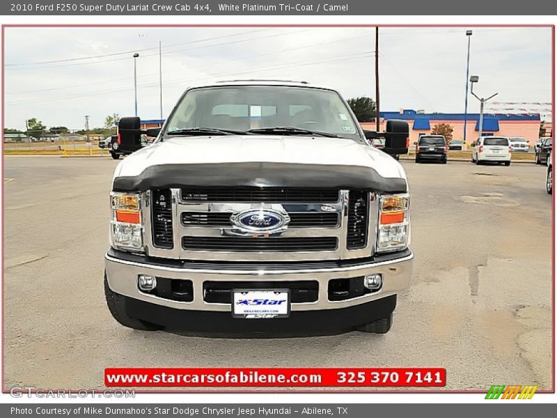 White Platinum Tri-Coat / Camel 2010 Ford F250 Super Duty Lariat Crew Cab 4x4