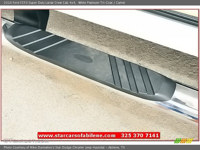 White Platinum Tri-Coat / Camel 2010 Ford F250 Super Duty Lariat Crew Cab 4x4