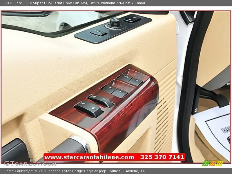 White Platinum Tri-Coat / Camel 2010 Ford F250 Super Duty Lariat Crew Cab 4x4