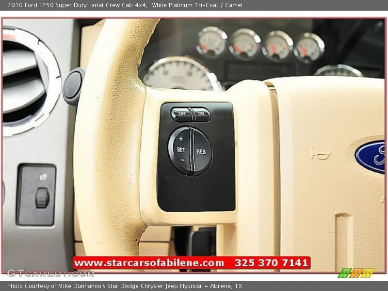White Platinum Tri-Coat / Camel 2010 Ford F250 Super Duty Lariat Crew Cab 4x4