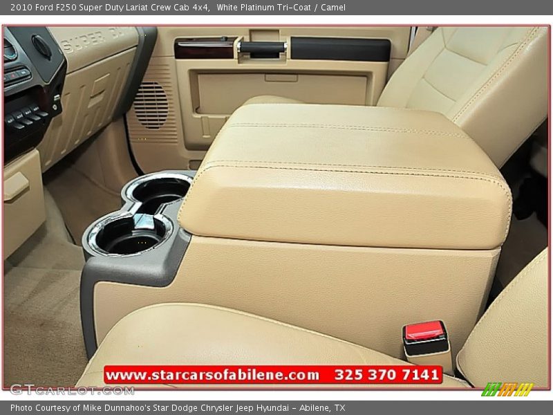 White Platinum Tri-Coat / Camel 2010 Ford F250 Super Duty Lariat Crew Cab 4x4
