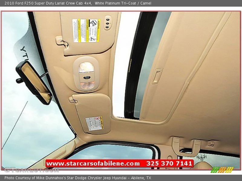 White Platinum Tri-Coat / Camel 2010 Ford F250 Super Duty Lariat Crew Cab 4x4