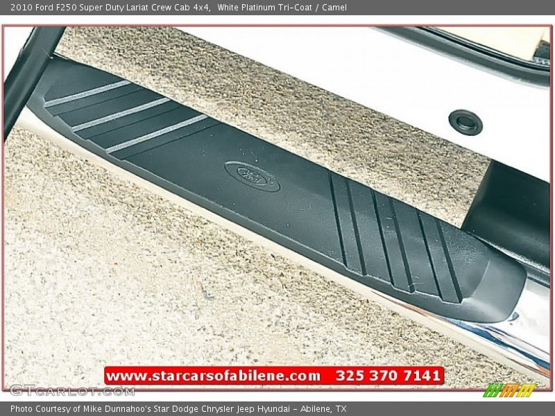 White Platinum Tri-Coat / Camel 2010 Ford F250 Super Duty Lariat Crew Cab 4x4