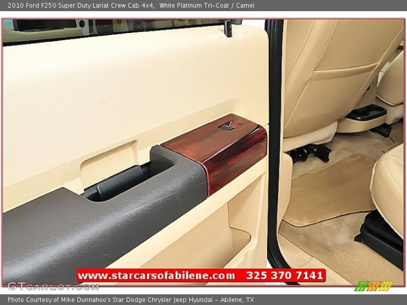 White Platinum Tri-Coat / Camel 2010 Ford F250 Super Duty Lariat Crew Cab 4x4