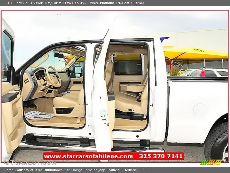 White Platinum Tri-Coat / Camel 2010 Ford F250 Super Duty Lariat Crew Cab 4x4