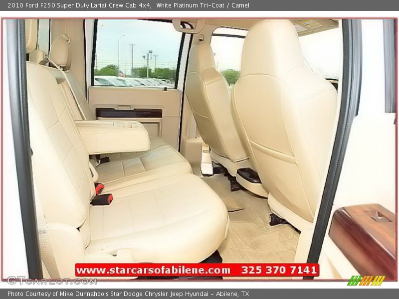 White Platinum Tri-Coat / Camel 2010 Ford F250 Super Duty Lariat Crew Cab 4x4