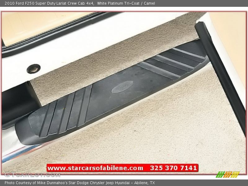 White Platinum Tri-Coat / Camel 2010 Ford F250 Super Duty Lariat Crew Cab 4x4