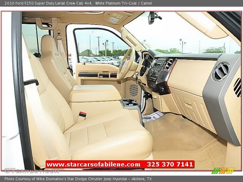 White Platinum Tri-Coat / Camel 2010 Ford F250 Super Duty Lariat Crew Cab 4x4