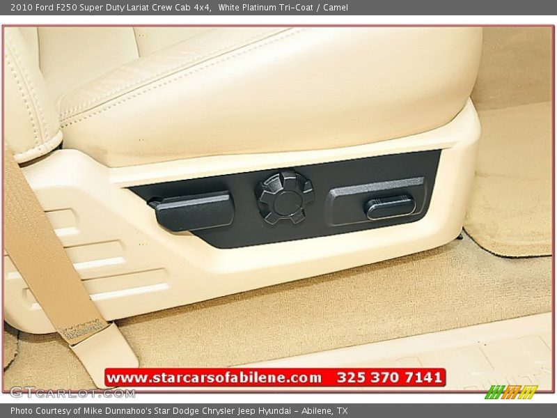 White Platinum Tri-Coat / Camel 2010 Ford F250 Super Duty Lariat Crew Cab 4x4