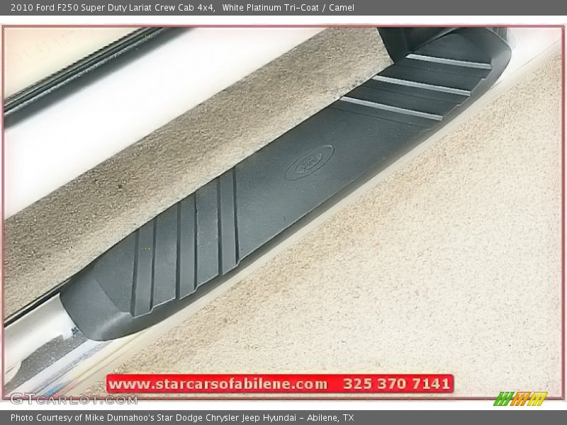 White Platinum Tri-Coat / Camel 2010 Ford F250 Super Duty Lariat Crew Cab 4x4
