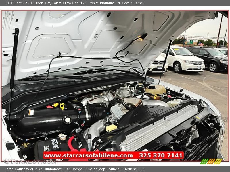White Platinum Tri-Coat / Camel 2010 Ford F250 Super Duty Lariat Crew Cab 4x4