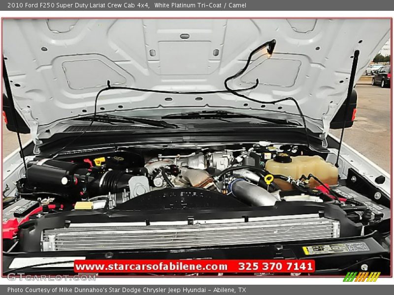White Platinum Tri-Coat / Camel 2010 Ford F250 Super Duty Lariat Crew Cab 4x4