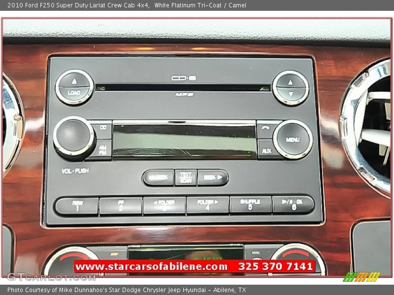 White Platinum Tri-Coat / Camel 2010 Ford F250 Super Duty Lariat Crew Cab 4x4