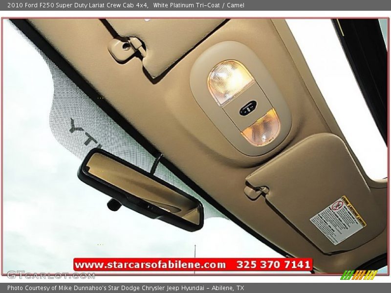 White Platinum Tri-Coat / Camel 2010 Ford F250 Super Duty Lariat Crew Cab 4x4