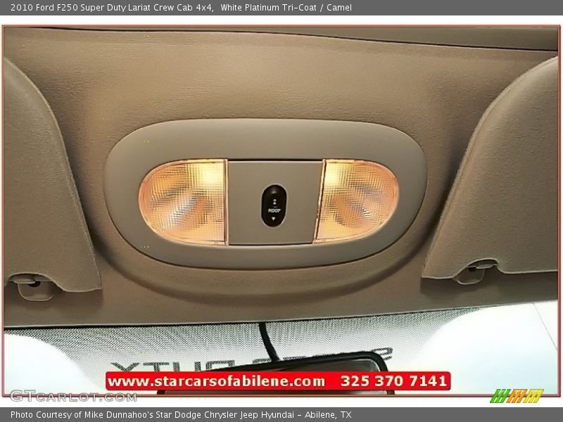 White Platinum Tri-Coat / Camel 2010 Ford F250 Super Duty Lariat Crew Cab 4x4