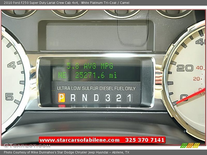 White Platinum Tri-Coat / Camel 2010 Ford F250 Super Duty Lariat Crew Cab 4x4