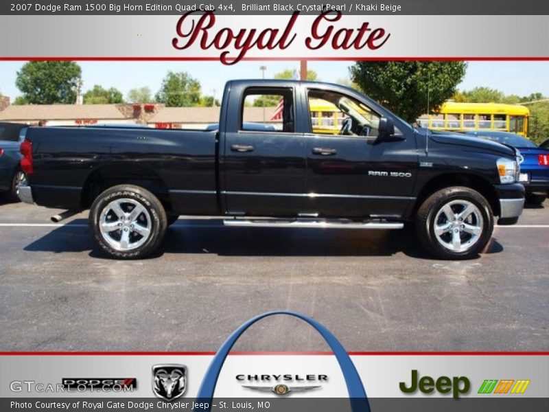 Brilliant Black Crystal Pearl / Khaki Beige 2007 Dodge Ram 1500 Big Horn Edition Quad Cab 4x4