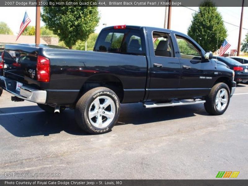 Brilliant Black Crystal Pearl / Khaki Beige 2007 Dodge Ram 1500 Big Horn Edition Quad Cab 4x4
