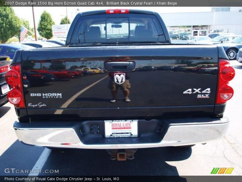 Brilliant Black Crystal Pearl / Khaki Beige 2007 Dodge Ram 1500 Big Horn Edition Quad Cab 4x4